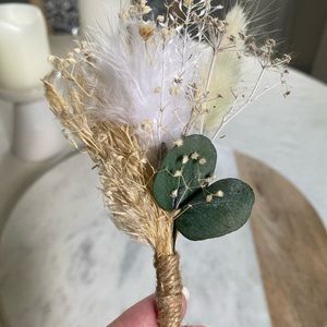 Dried floral wedding boutonnières
